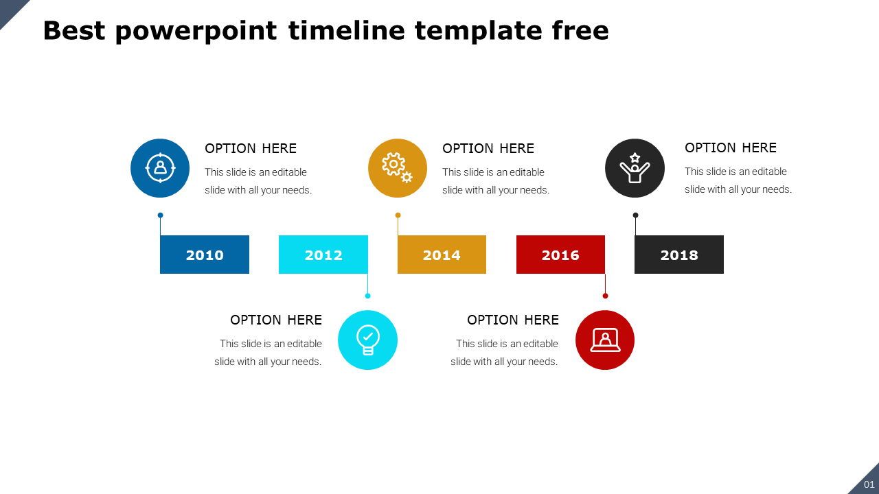 Free - Year-Based Best PowerPoint Timeline Template Free Design